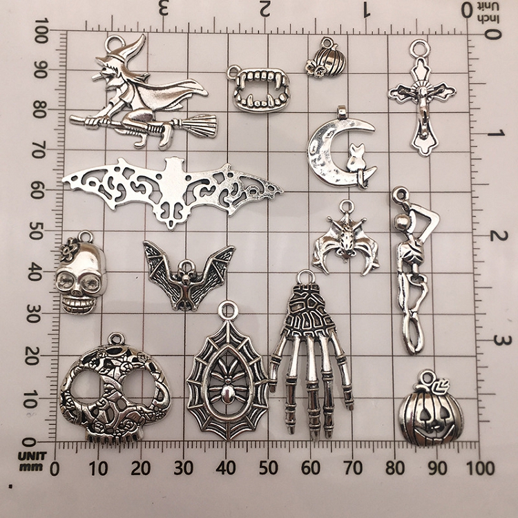 Halloween pumpkin alloy pendant diy accessories accessories bracelet earrings handmade materials foreign trade